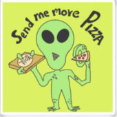 stuur me meer pizza ufo sticker (Voorkant)