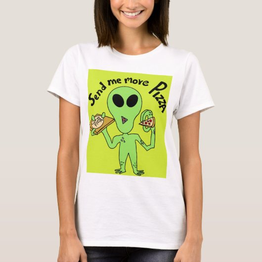 Stuur me meer pizza-ufo t-shirt (Voorkant)