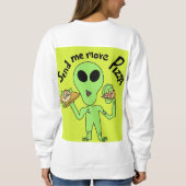 Stuur me meer pizza-ufo trui (Achterkant)