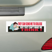 Stuur me naar college Bumpersticker (Op auto)