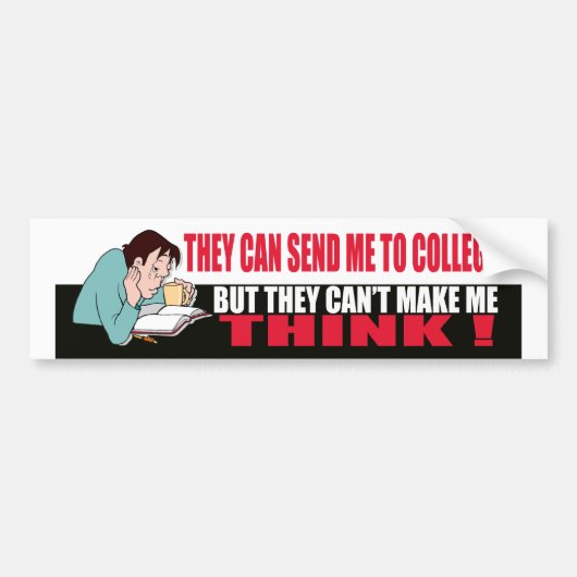 Stuur me naar college Bumpersticker (Voorkant)