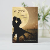 Stuur me naar de RSVP-uitnodiging voor het Moon We RSVP Kaartje (Staand voorkant)