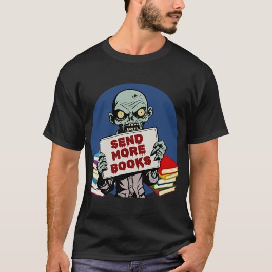 Stuur Meer Boeken retro grappig T-shirt (Voorkant)