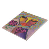 Stuur mij bloemen Abstracte kunst Tegeltje (Zijkant)