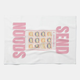 Stuur Noods Roze Noodle Camerarol Illustratie Theedoek