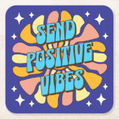 Stuur Positieve Vibes Kartonnen Onderzetters (Voorkant)