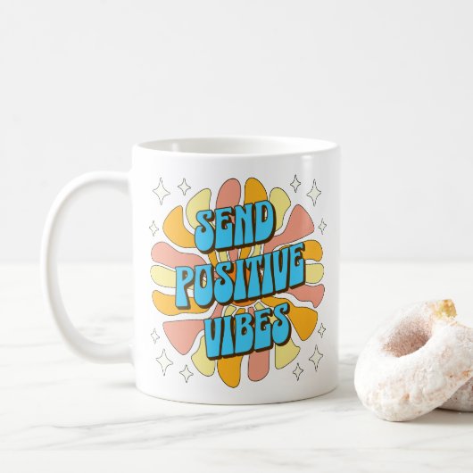 Stuur Positieve Vibes Koffiemok (Met donut)