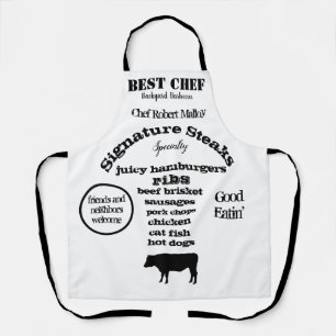 Stuur Silhouet Zwart Beste Chef Barbecue Schort