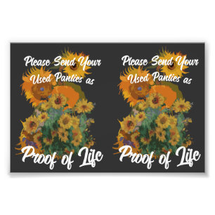 Stuur uw gebruikte slipjes als bewijs van leven foto afdruk