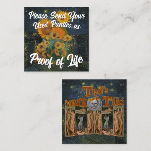 Stuur uw gebruikte slipjes als bewijs van leven informatiekaartje (Voorkant / Achterkant)