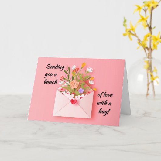 Stuur wat liefde en een knuffel! kaart (Gele Bloem)