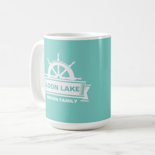 Stuurboot van het meer koffiemok (Voorkant links)