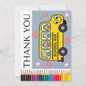 Stuurderkaart schoolbus Van kind of familienaam Bedankkaart (Voorkant)