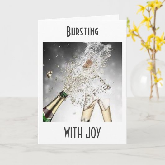 STUUREN MET JOY=CONGRATS MET CHAMPAGNE KAART (Gele Bloem)