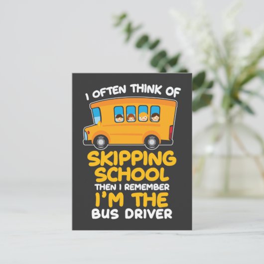 Stuurgroep schoolbus Humor Gift Bus Drivers Comedi Briefkaart (Staand voorkant)