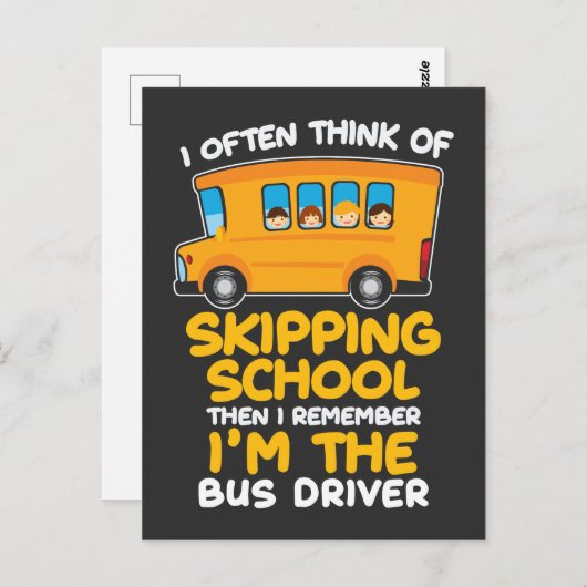 Stuurgroep schoolbus Humor Gift Bus Drivers Comedi Briefkaart (Voorkant / Achterkant)