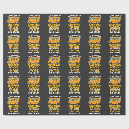 Stuurgroep schoolbus Humor Gift Bus Drivers Comedi Cadeaupapier (Vlak)
