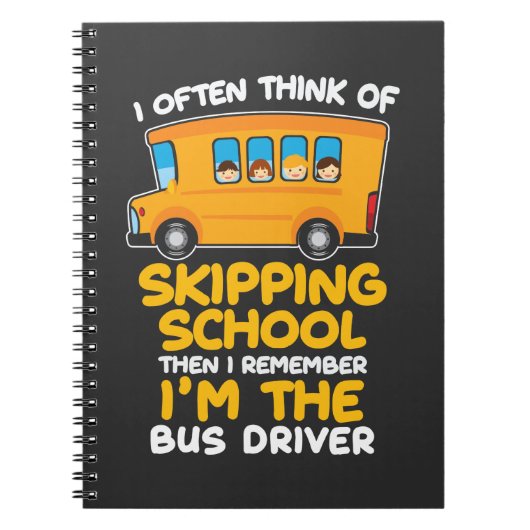 Stuurgroep schoolbus Humor Gift Bus Drivers Comedi Notitieboek (Voorkant)