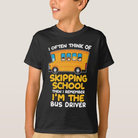 Stuurgroep schoolbus Humor Gift Bus Drivers Comedi T-shirt (Voorkant)