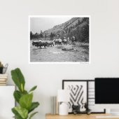 Stuurgroepmodules over een rivier poster (Thuiskantoor)