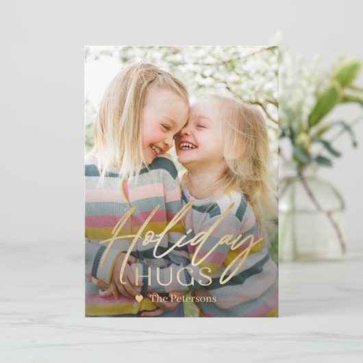 Stuurhuiden moderne feestdag fotokaart verzenden feestdagenkaart (Staand voorkant)