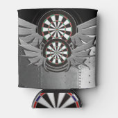 Stuurhutpersoneel darts gericht op vloeibare knuff blikjeskoeler (Voorkant)