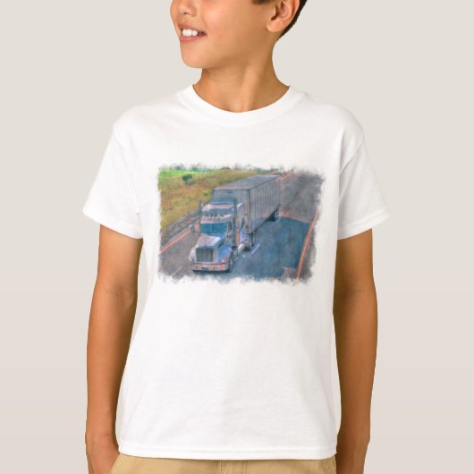 Stuurinrichting voor vrachtwagenchauffeur t-shirt (Voorkant)