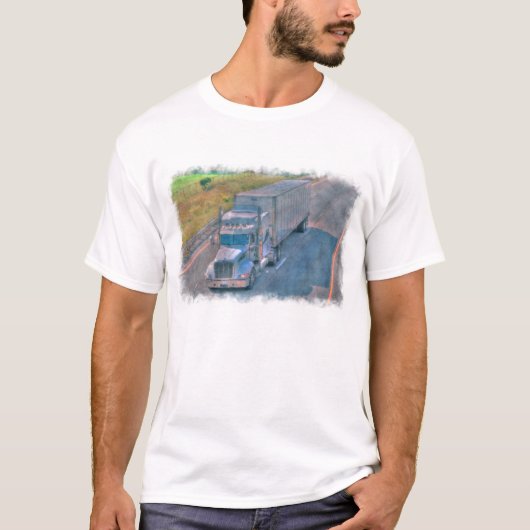 Stuurinrichting voor vrachtwagenchauffeur t-shirt (Voorkant)