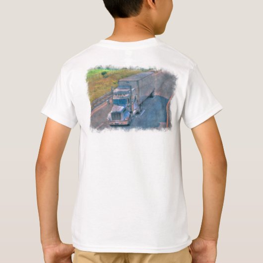 Stuurinrichting voor vrachtwagenchauffeur t-shirt (Achterkant)