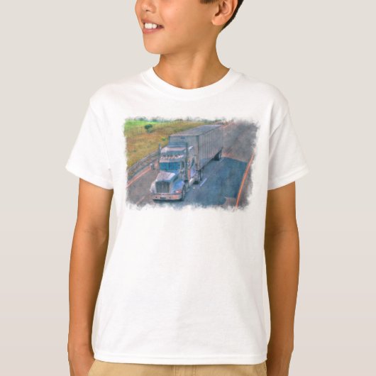 Stuurinrichting voor vrachtwagenchauffeur t-shirt (Voorkant)