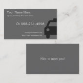 Stuurkaart grijze, zwarte en witte cabine visitekaartje (Voorkant / Achterkant)