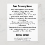 Stuurlessen Ontwerpbrochure Cartoon school Flyer (Achterkant)