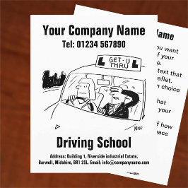 Stuurlessen Ontwerpbrochure Cartoon school Flyer