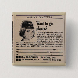  stuurloze vluchtbegeleider vierkante button 5,1 cm