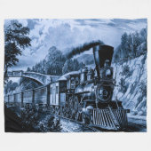  stuurmachinetraining Spoorweg blauw Fleece Deken (Voorkant (Horizontaal))