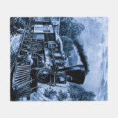  stuurmachinetraining Spoorweg blauw Fleece Deken (Voorkant (Horizontaal))