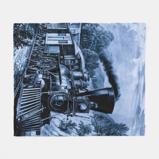  stuurmachinetraining Spoorweg blauw Fleece Deken (Voorkant (Horizontaal))