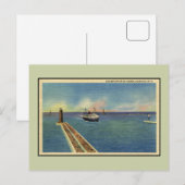 stuurman die de haven van Muskegon MI ingaat Briefkaart (Voorkant / Achterkant)