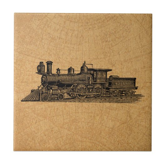 stuurmotor locomotieven en kaartstijl tegeltje (Voorkant)
