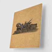 stuurmotor locomotieven en kaartstijl vierkante klok (Hoek)