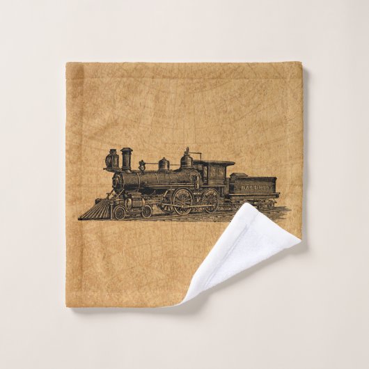  stuurmotor locomotieven en kaartstijl washandje (Wasdoekje)