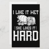 Stuurprogramma betonafwerker briefpapier (Voorkant / Achterkant)