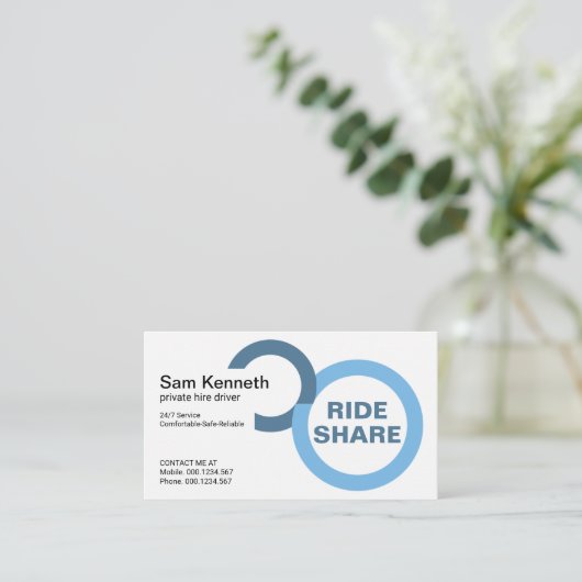 Stuurprogramma Blauwe bandcirkels Visitekaartje (Staand voorkant)