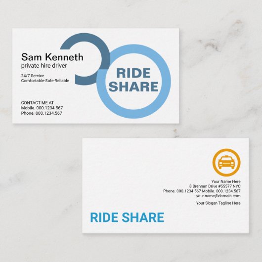 Stuurprogramma Blauwe bandcirkels Visitekaartje (Voorkant / Achterkant)