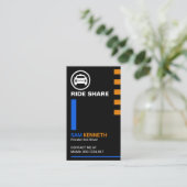 Stuurprogramma Blauwe strepes Yellow Tabs Ride Sha Visitekaartje (Staand voorkant)