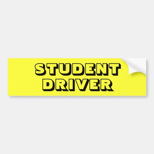 Stuurprogramma Bright Yellow Student Bumpersticker (Voorkant)