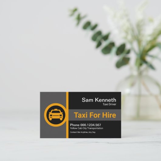 Stuurprogramma Creative Column Stripe Yellow Taxi  Visitekaartje (Staand voorkant)