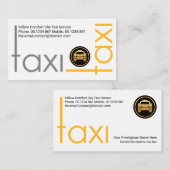 Stuurprogramma Creative Grey Yellow TAXI Lijst Rid Visitekaartje (Voorkant / Achterkant)