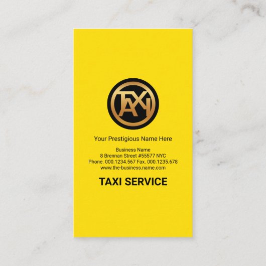 Stuurprogramma Creative Vertical Yellow TAXI Signa Visitekaartje (Achterkant)