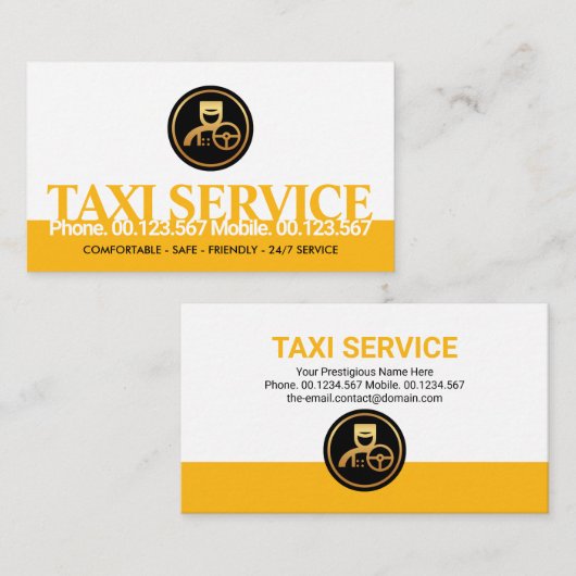 Stuurprogramma Creative Yellow Taxi Border Transpo Visitekaartje (Voorkant / Achterkant)